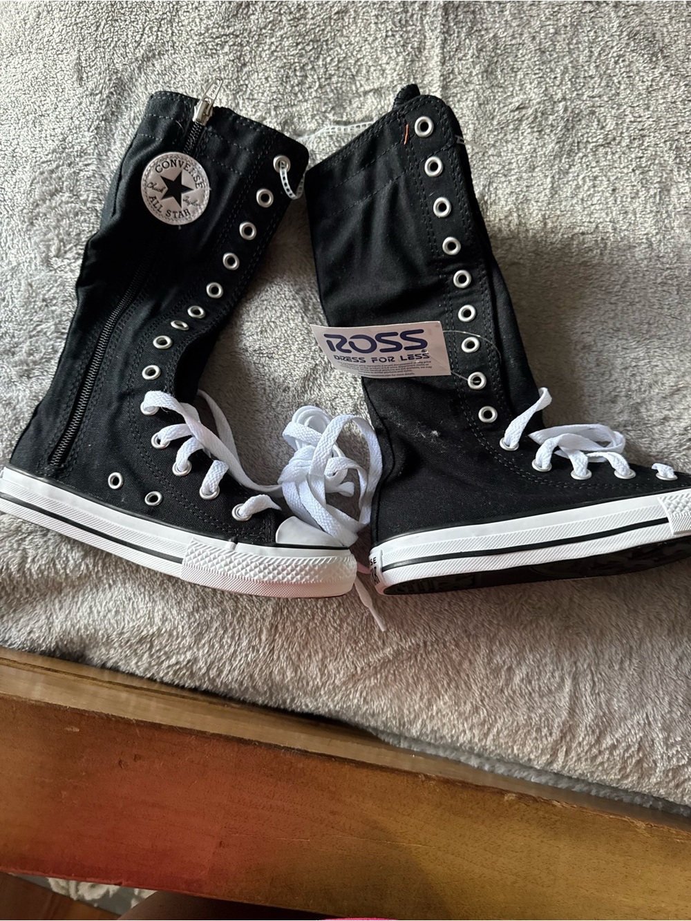 Converse Kids Black and White High-Top Canvas Sneakers